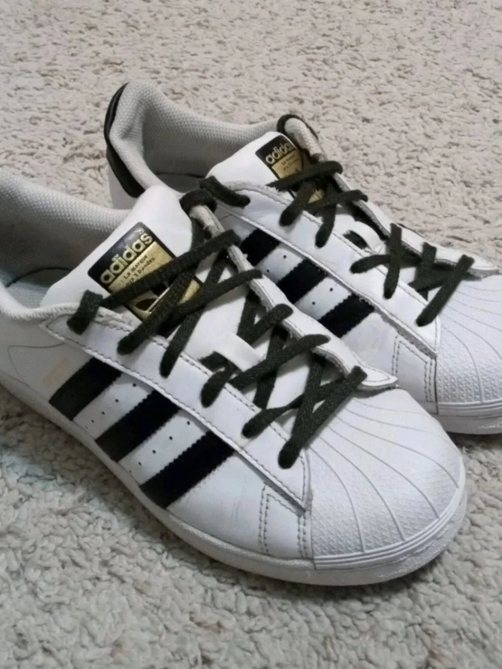 Adidas Superstar White With Black Stripe Kids 5 Sneakers Women's Size 6.5 C77154